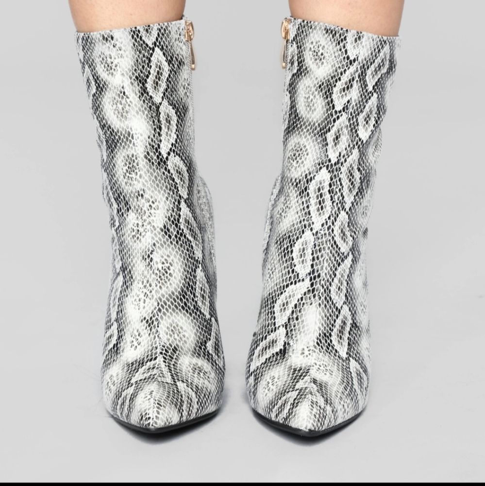 Snake print boots